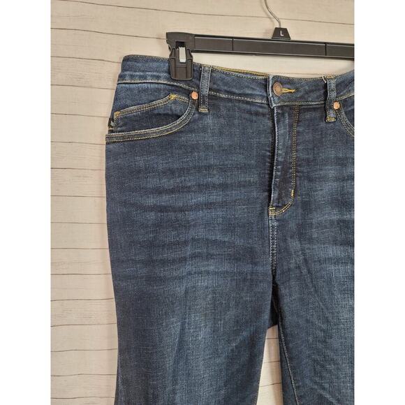 JUDY BLUE DARK WASH RAW HEM SKINNY JEANS, SZ 13/31 - Picture 2 of 16